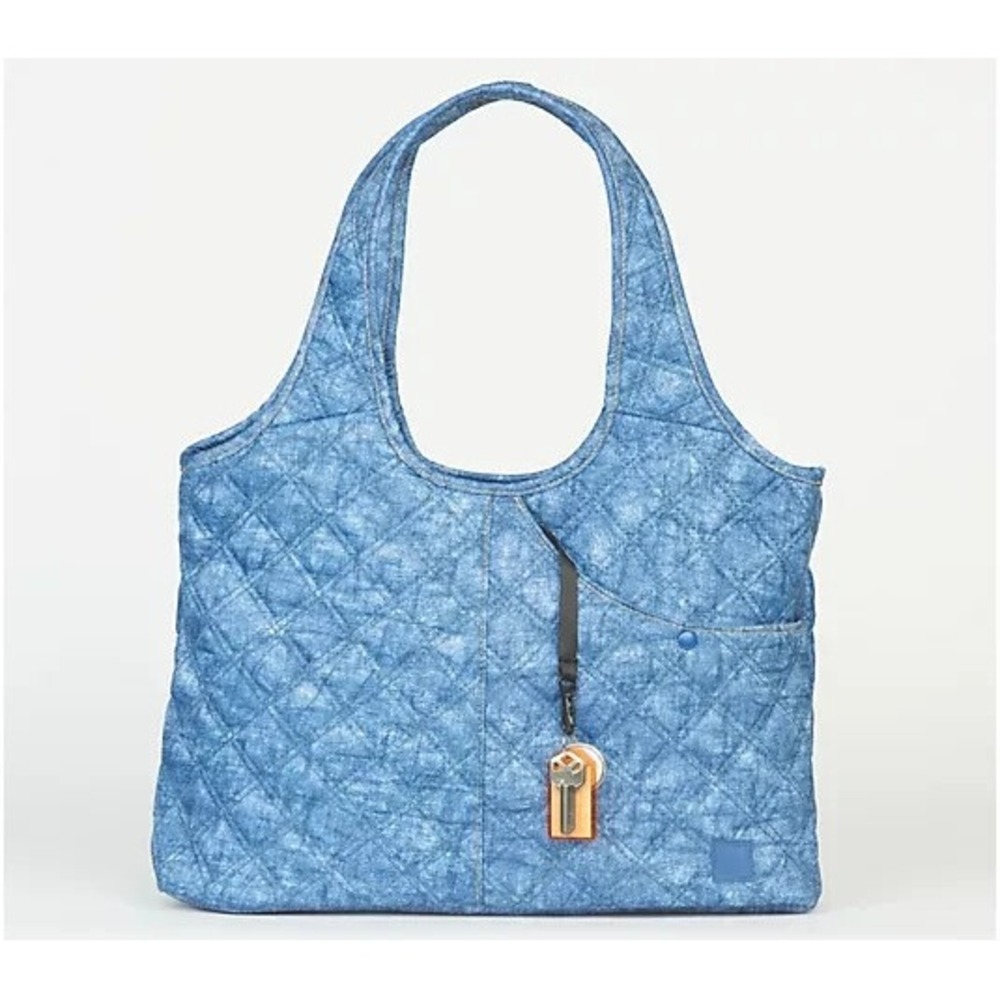 IHKWIP Quilted Everday Shooper Tote Crossbody Strap Denim Stitch bag A669727